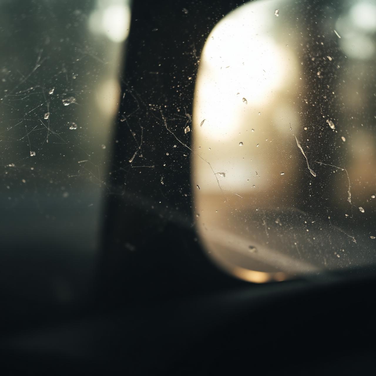 Dusty car windshield
